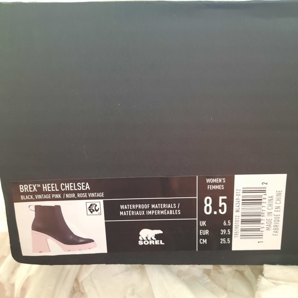 Sorel Women's Brex Heel Chelsea Boots Gentle Used In Box 8.5 Vintage Pink Black - Picture 12 of 16